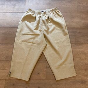 Monterey Canyon Pull On Capri Pants ~ Sz 14 ~ Beige ~ High Rise ~ 18" Inseam